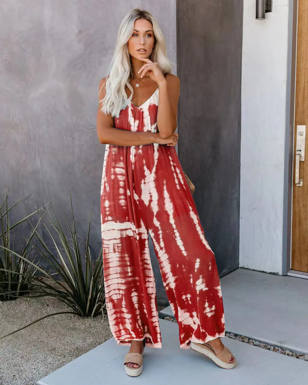 Women's Jumpsuit 2023 New Women's Clothing Wholesale Russian European and American Suspender Sexy Wide Leg Pants