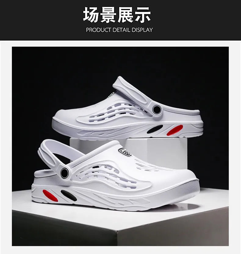Summer Unisex Clogs Sandals Shoe Men Woman Hoof Thongs Stamp Garden Beach Big Size 36-49 Slippers for Men's Shoes Zapatos Hombr