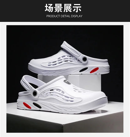 Summer Unisex Clogs Sandals Shoe Men Woman Hoof Thongs Stamp Garden Beach Big Size 36-49 Slippers for Men's Shoes Zapatos Hombr