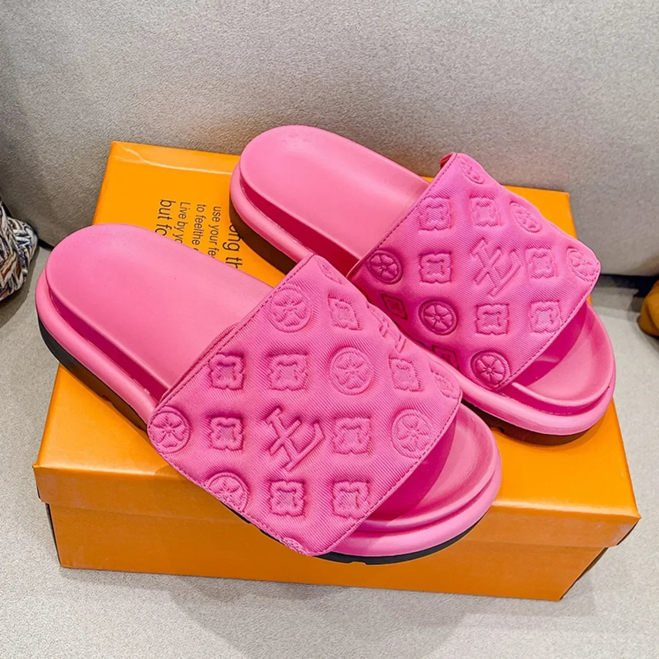 Magic Tape Flat Slippers Women Summer Luxury Shoes woman Brand Platform Sandals Ladies Height Increase Flats Slides Slippers
