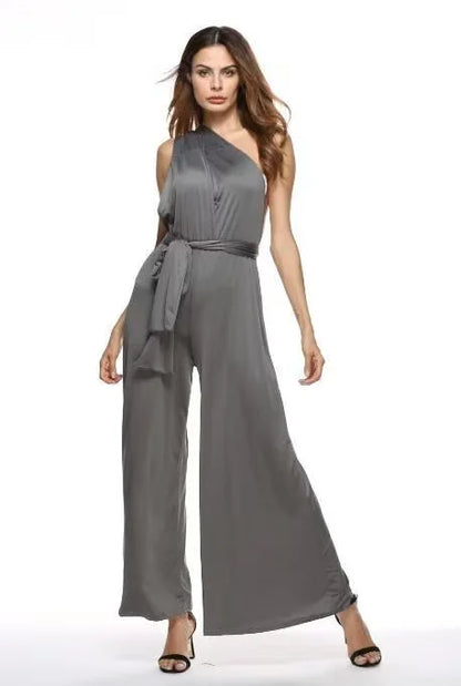 Elegant Palazzo Jumpsuit for Bridesmaids Multiway Convertible Jumpsuit Formal Multi Wrap Wedding Dress Cocktail Floor Jumpsuits