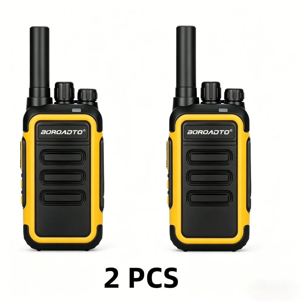 Portable 2PCS Mini Walkie Talkie UHF 400-470MHz Type-C USB Charging VOX 16CH Long Range Two Way Radio for Camping Hotel Hunting
