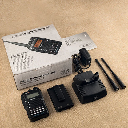 10W Walkie-Talkies UV-8DR 136-174/240-260/400-520MHz Triple Band Two Way Ham Radio Similar to Yaesu VX-8DR
