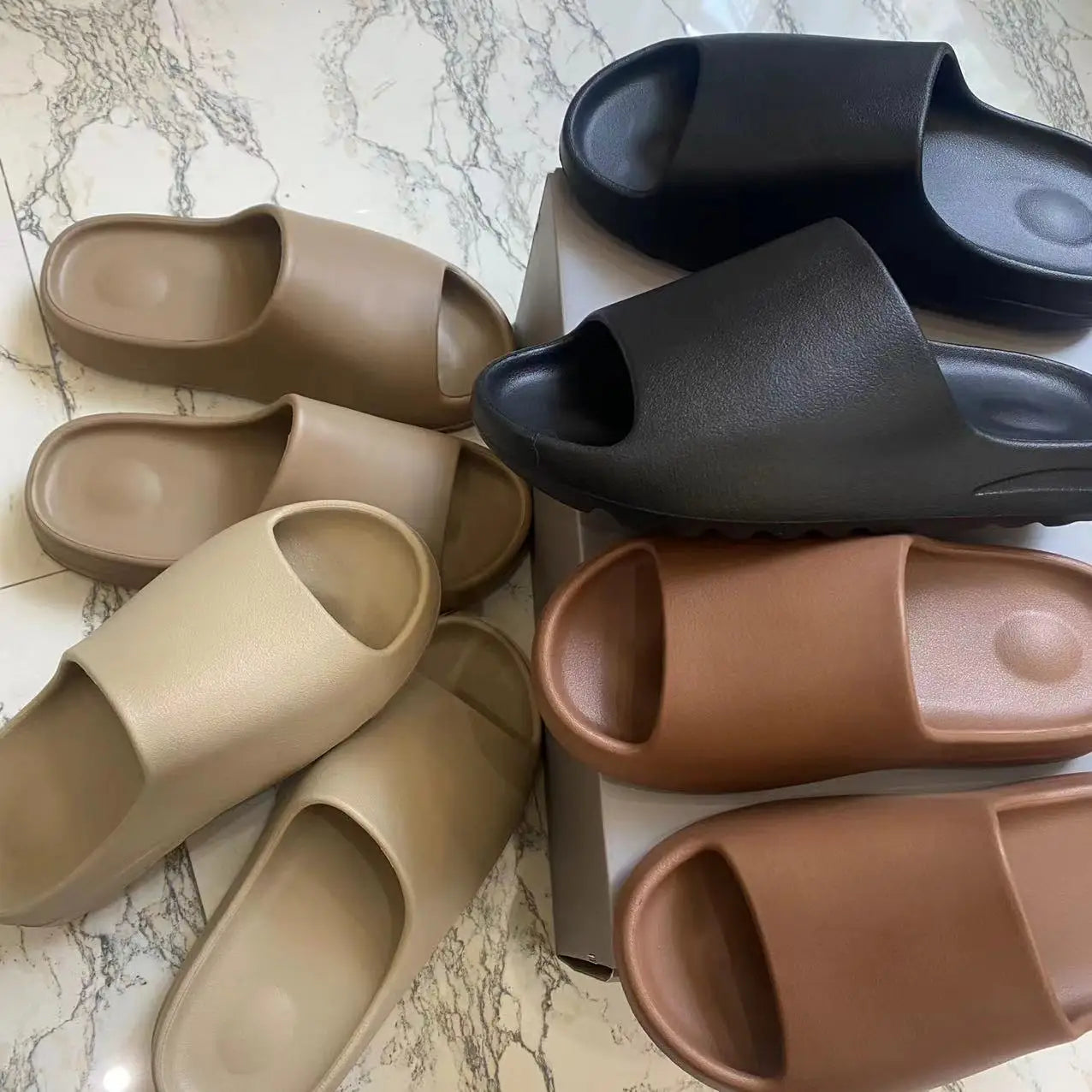Summer Slippers Men Women Indoor EVA Soft Bottom Sandals Open Toe Trend Slides Beach Shoes Slippers Home Shoes Size 35-46