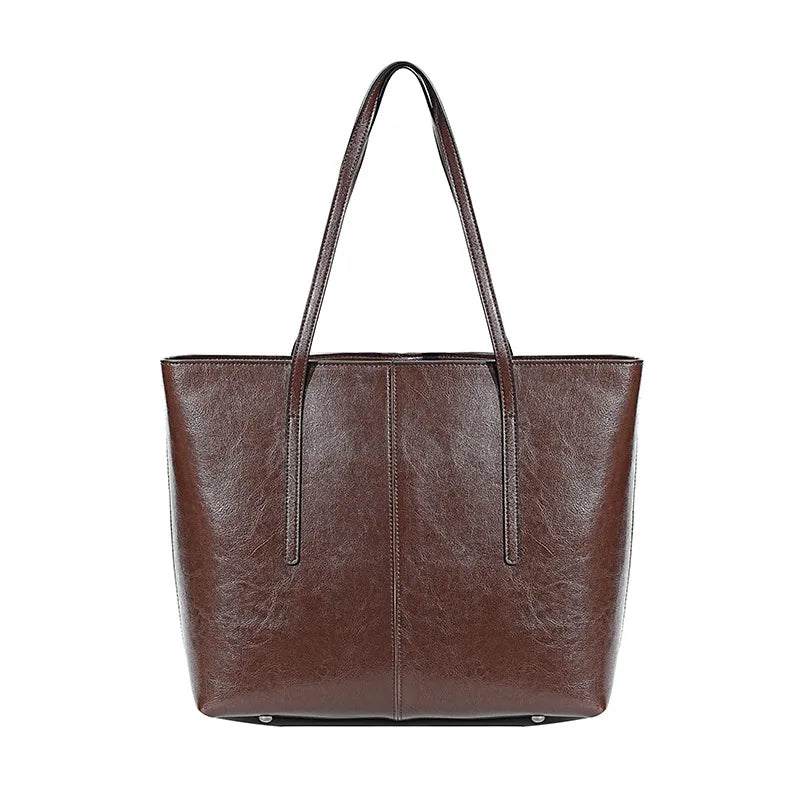 Luxury Women Leather Tote Bag Top Layer Cowhide Large Capacity Fashionable Handbag Brand Designer Shoulder Bag 2025 New Handbag