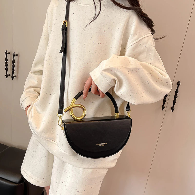 Small Crossbody Bags For Women Designer Semicircle Saddle Bag 8 Colors Pu Leather Handbag Luxury Brand Lady Shoulder Bags