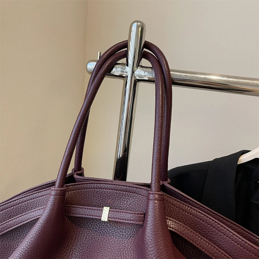 2026 New Lychee Pattern Underarm Shoulder Bags For Women Soft PU Leather Large Capacity Mini Tote Bag Luxury Designer Handbags