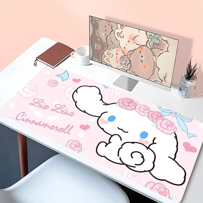 Kawaii Mouse Pad Laptop Anime Gamer Cabinet Keyboard Rug Cute Cartoon C-cinnamoroll Desk Mat PC Gaming Mousepad For Girl Gifts