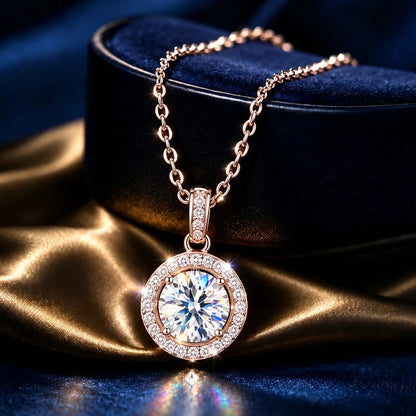 Moissanite sunflower Pendant Women's 925 Silver Necklace Comes with a GRA Certificate Perfect for Anniversaries and Parties