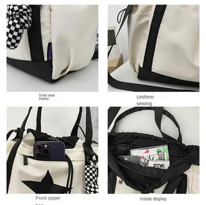 Women New Crossbody Bag Wholesale Large Capacity Couple Shoulder Bag New Casual Nylon Tote Bag Luxury Drawstring Handbag 2025