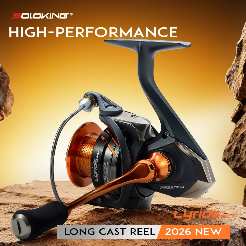 Soloking LYRIDS Spinning Fishing Reel 15KG Max Drag Power 5.2:1 6.2:1 Gear Ratio Ultra-Smooth Spinning Reel  Bass Pike Fishing