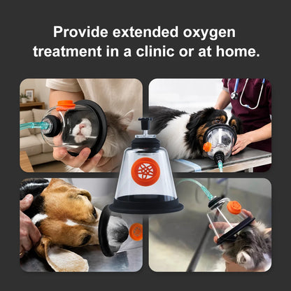 Canack Pet Oxygen Mask Kit Oxygen Inhalation Atomizing Mask for Cats and Dogs 5 Sizes Veterinary Clinic Supplies