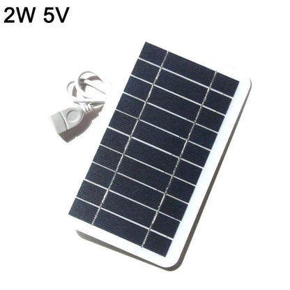 Portable 5V 2W Solar Panel USB Charger, 400mA Output, Outdoor Emergency Phone Charger