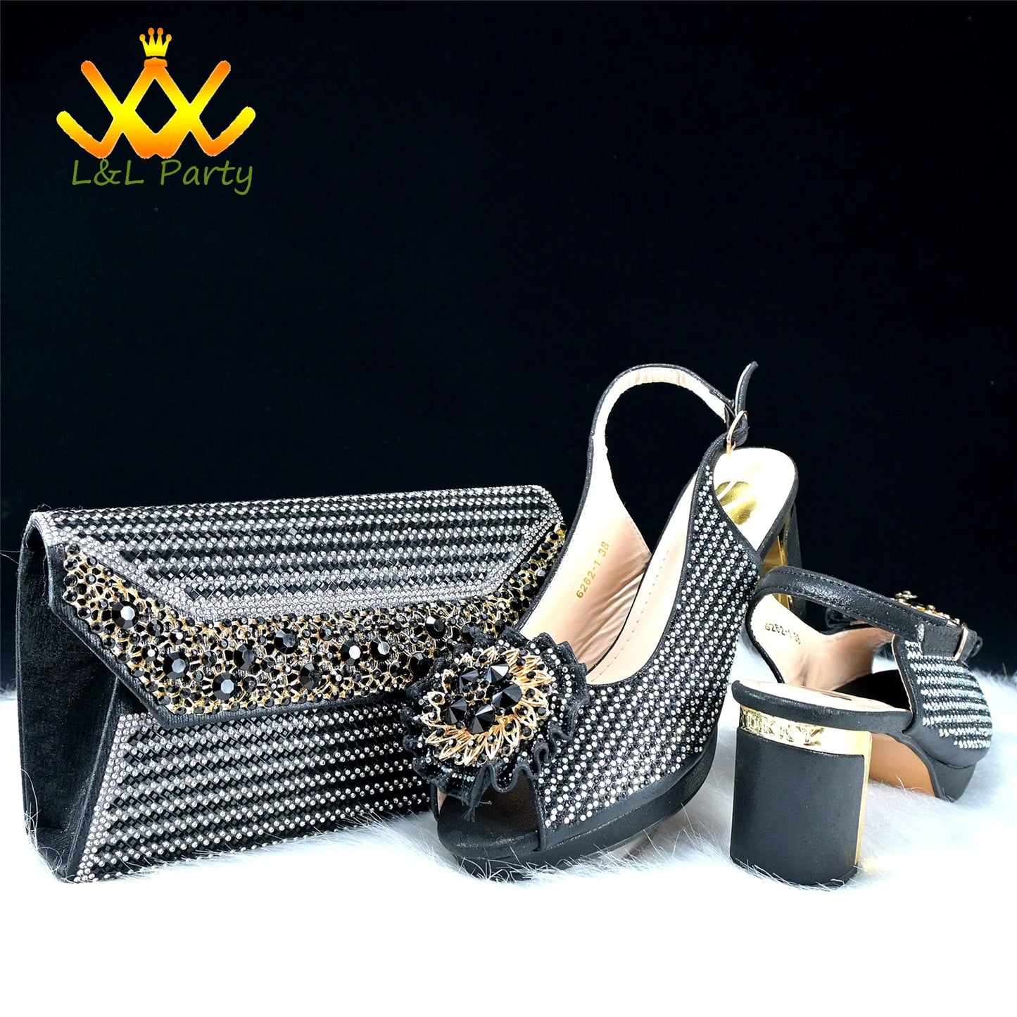 2024 Special New Arrivals Italian Women Shoes and Bag to Match in Green Color with Platform Shinning Crystal Sandal for Wedding