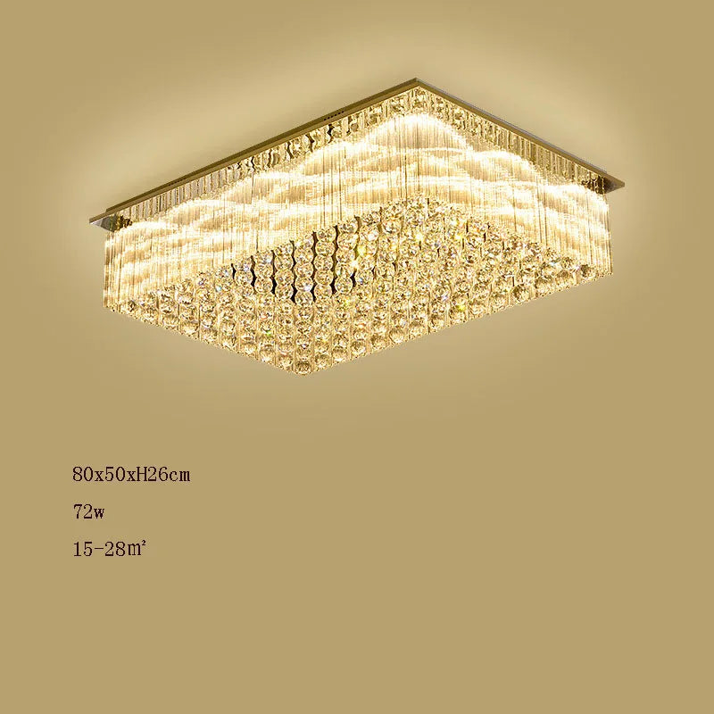 K9 Crystal Ceiling Lights LED Modern Lamps Luxury Chandelier Living Room Dining Bedroom Rectangle LED Lighting Hotel Mall Shop