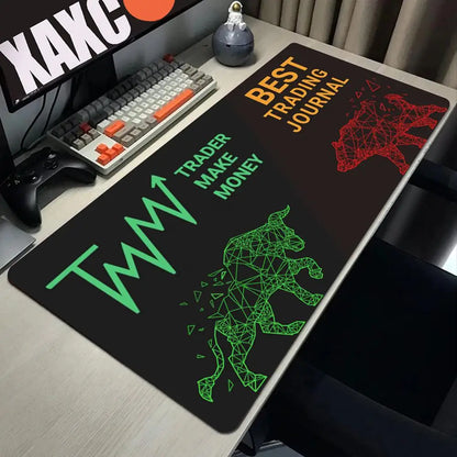 Computer Mouse Mat Stock Market Candle Chart Gaming Mouse Pad Gamer Locking Edge Computer Mousepad Game HD Print Keyboard Pads