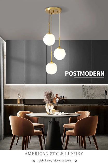 Glass Ball Led Pendant Lamp Modern Fixtures Chandelier Lights for Dining Room Indoor Hotel Lobby Home Decor Stairs Hanging Lamp