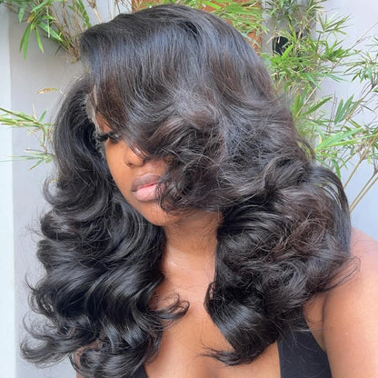 400 Density Glueless Wig Human Hair Bouncy Curly 36Inch HD Lace Frontal Wig For Women Super Double Drawn 13x6 HD Lace Front Wig
