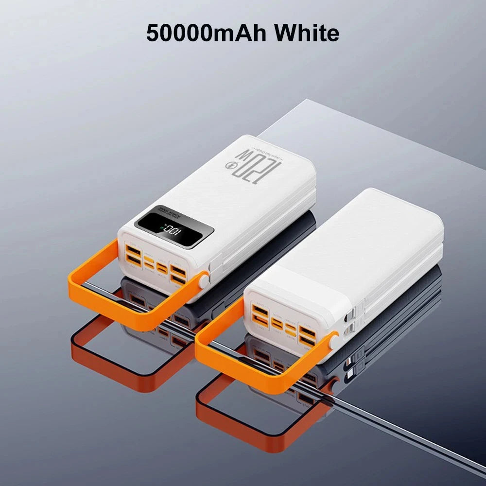 Gaiaray Portable Power Bank 50000mAh 80000mAh Large Capacity External Power Battery 120W Fast Charge With USB Type-C LED Light