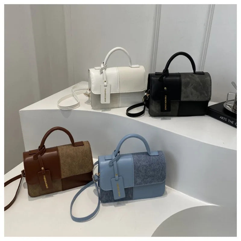 Elegant Women's Handbag Crossbody Shoulder Bag, Snap Closure Tote Bag, Everyday Accessory, Geometric Pattern, Fashion Lovers