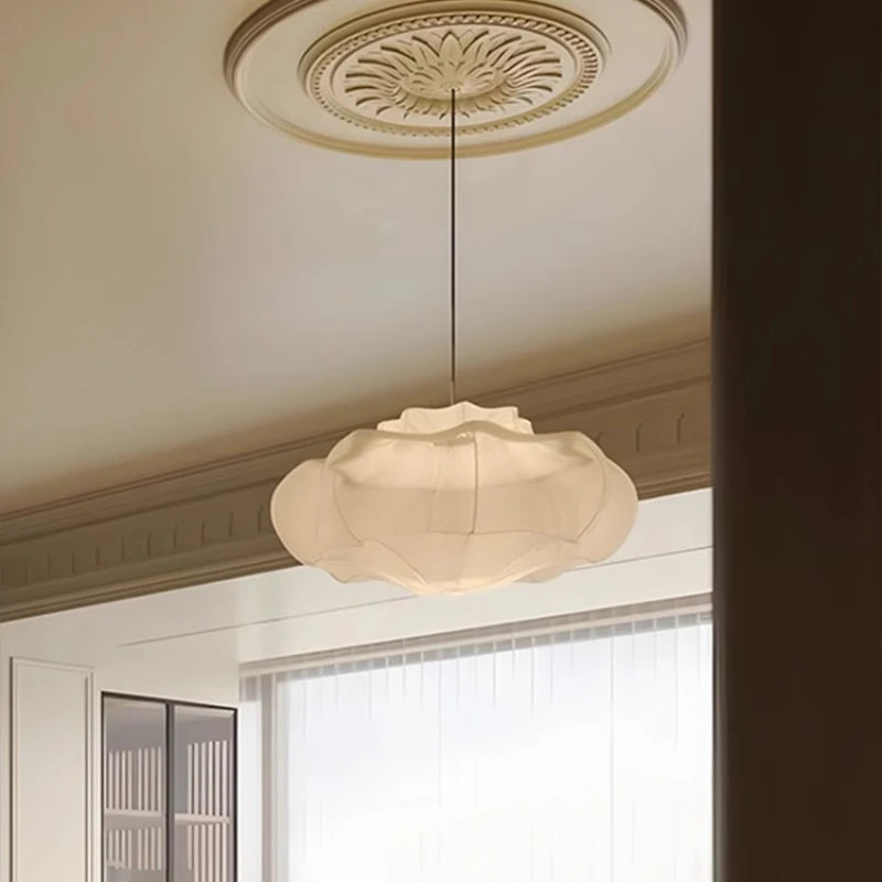 Japanese Wabi-sabi Fabric Art Decorative Pendant Lights LED E27 Silk Hanging Lamps Living/Tea Room Bedroom Restaurant Study Cafe