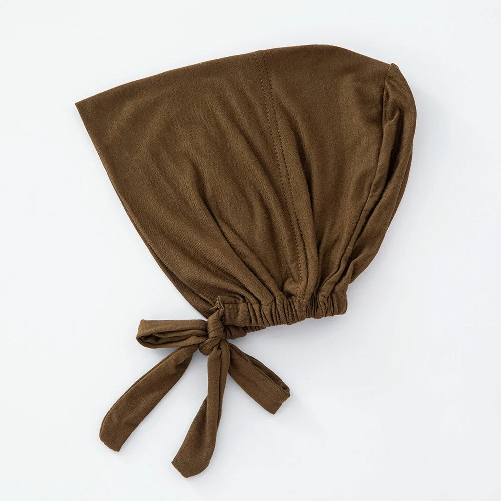 82 Colors Tie-Back Undercaps Fashion Women's Inner Hijab Muslim Cap Bonnet Plain Islamic Cotton Spandex Jersey DEW Underscarf