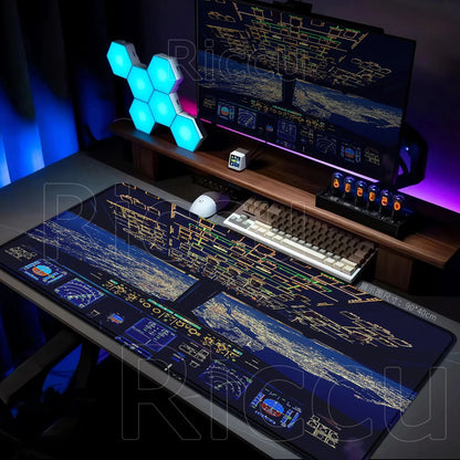 New Many Wallpaper Airplane Speedometer Mousepads Large 900x400mm Non-slip Mouse Pad Office Desk Mat Pc Gamer Table Mousepad XXL