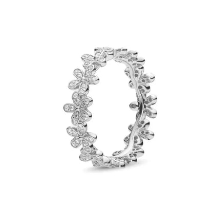 European New 925 Silver Heart-Shaped,Floral,Square Ring Suitable for Exquisite High-Quality Jewelry for Women at Wedding Parties