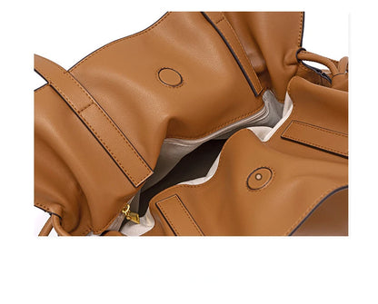 100% Genuine Leather Extra Large Shoulder Bags Women Handbag Bucket Bag Fashion Luxury Designer String Tote Tassel Clutch Bolsas