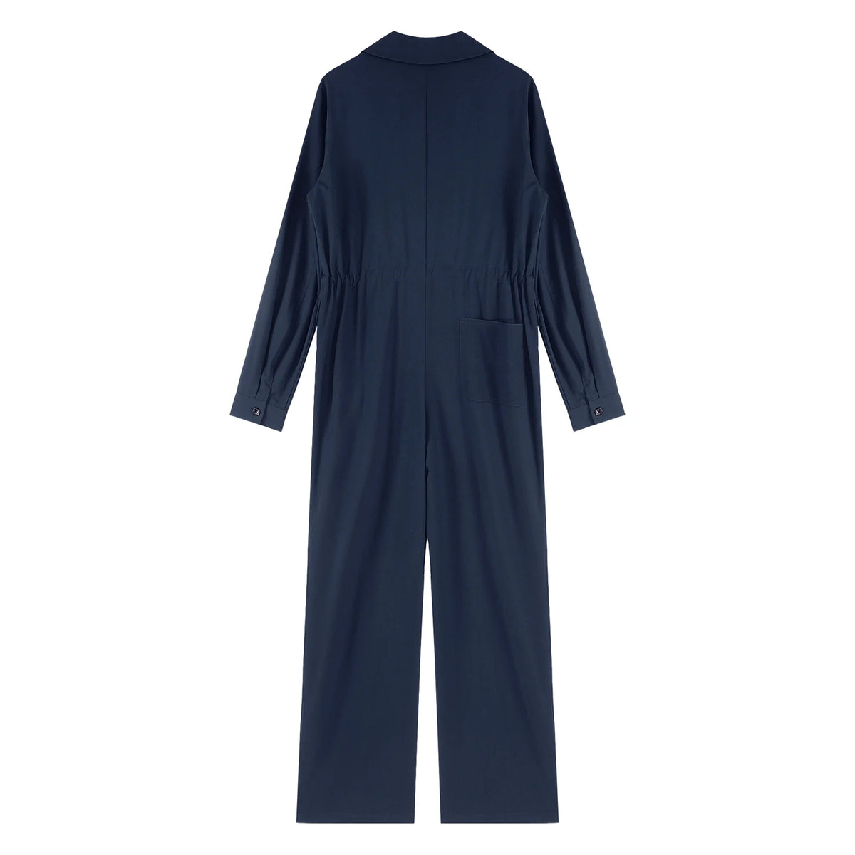 Womens Fashion Work Coverall Rompers Casual Solid Color Turn-Down Collar Long Sleeve Button Jumpsuit Travel Holiday Cargo Pants