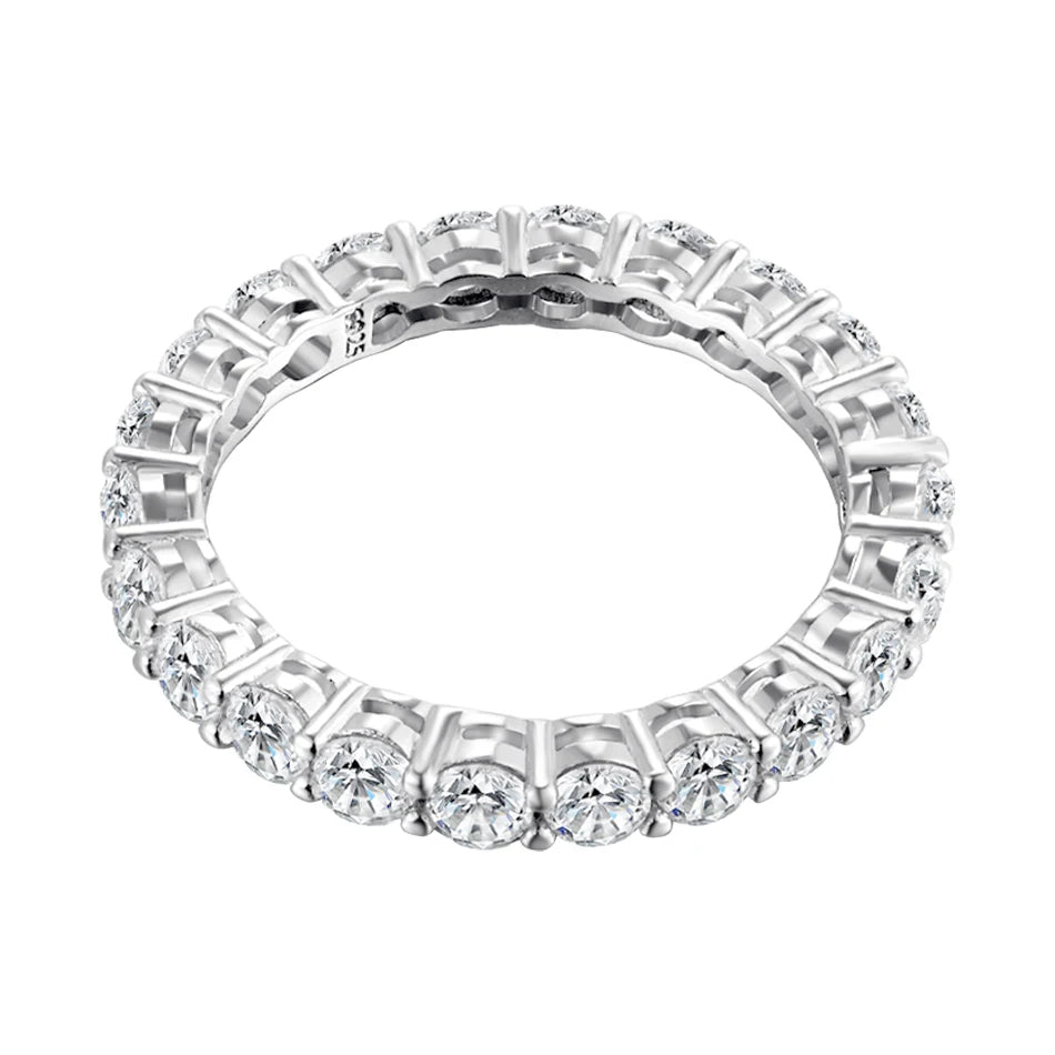 BLUEENCH 3mm Round Moissanite Ring 18K White Gold Plated 925 Sterling Silver Fine Jewelry Wedding Engagement Rings for Women Man