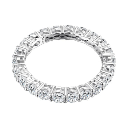 BLUEENCH 3mm Round Moissanite Ring 18K White Gold Plated 925 Sterling Silver Fine Jewelry Wedding Engagement Rings for Women Man