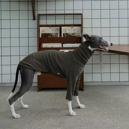 Spring Clothing for Italy Greyhound  Autumn Soft High-Neck Cotton Grey T-shirt for Whippet Winter Long Sleeved Pajamas for Dogs