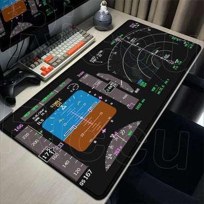 HD Airplane Speedometer Mouse Pads Plane Instrument Panel XXL Mousepad Non-slip Rubber Desk Mat Pc Gamer Deskmat Cockpit Playmat