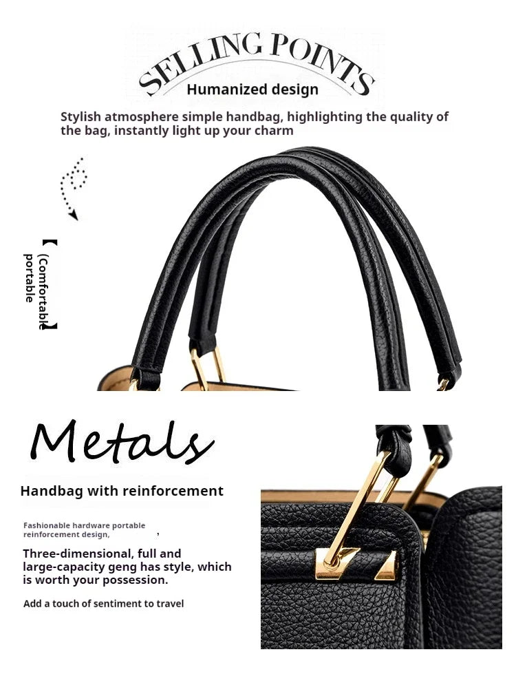 Fashion Women Soft PU Leather Handle Handbag Designer Shoulder Crossbody Bag Ladies Large Capacity Shopping Messenger Tote Bag