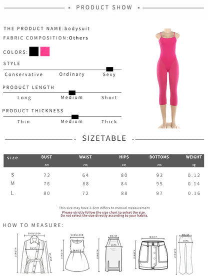 Kliou Sporty Style Sling Playusits Woman Summer Trend Low-Neck Backless Look Slimmer Skinny High Stretch Sexy Fashion Rompers