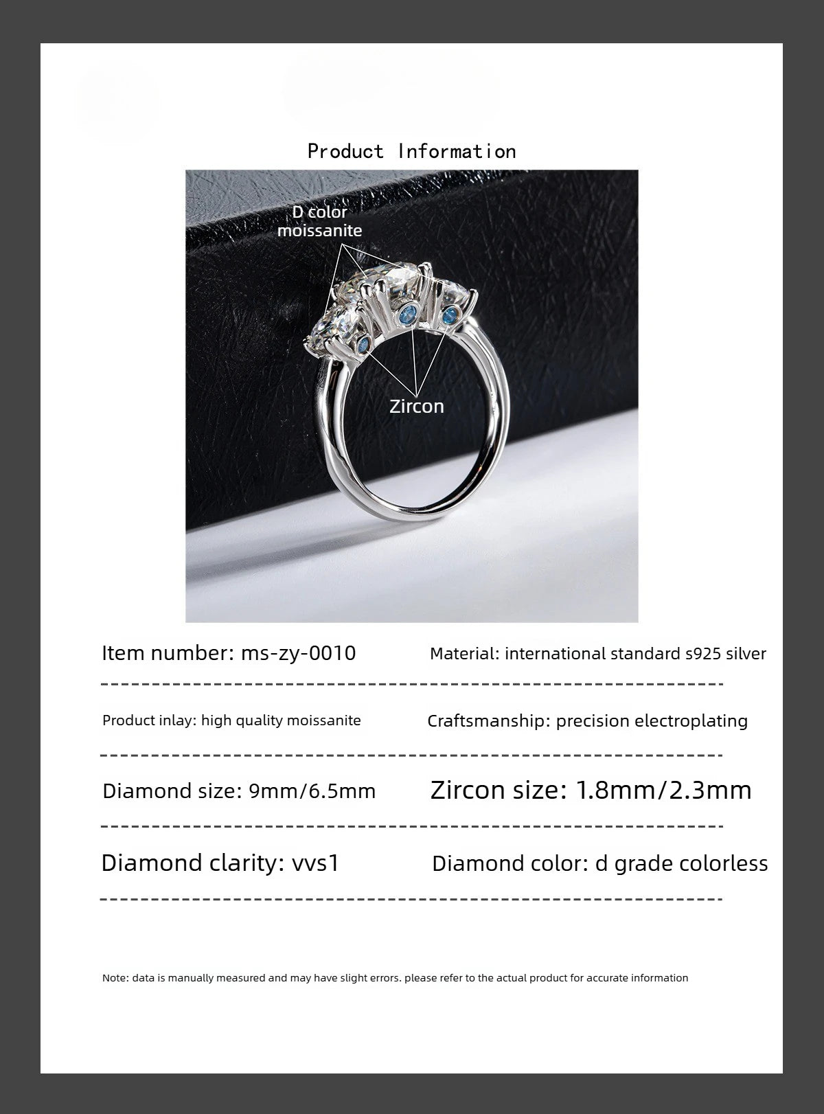 Carnica Luxury 925 Sterling Silver 5CT Real Moissanite Ring D Color Closed Band for Women GRA Diamond Wedding Jewelry Gift Hot