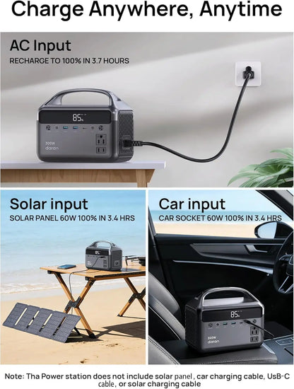 Portable Power Station 300W Solar Generator with Solar Panel Include 192Wh Solar Power Bank with AC Outlets 110V LiFePO4