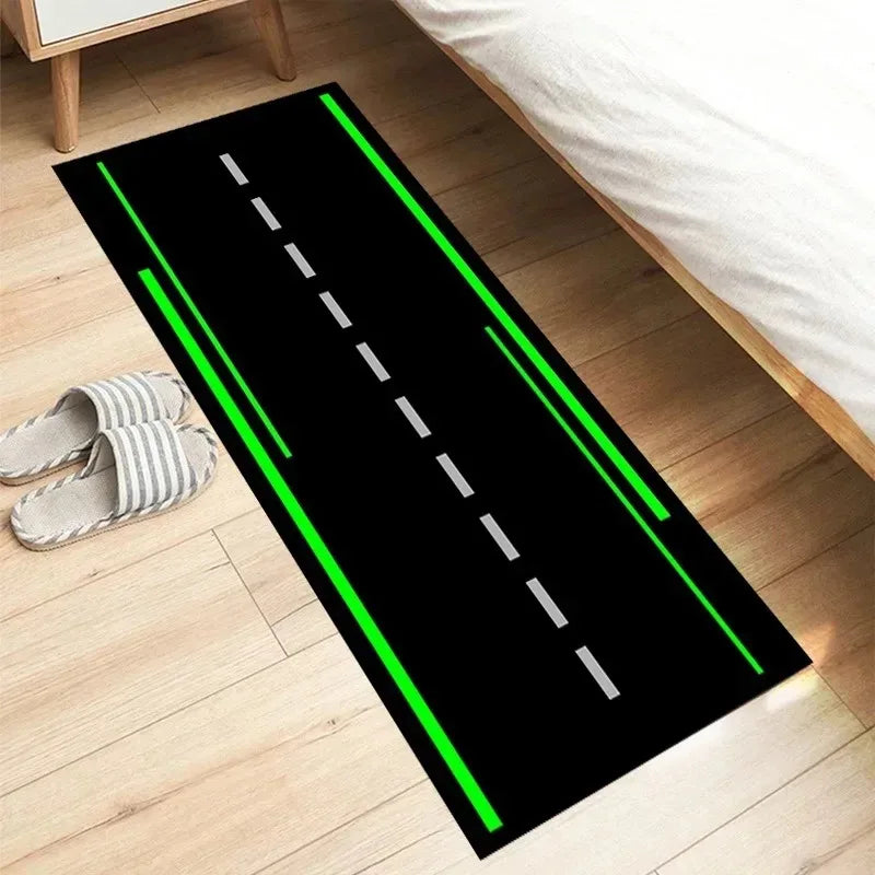 VIKAMA Motorcycle Display Mat Durable Anti Slip Racing Runner Rug Garage Parking Floor Mat Home Decoration