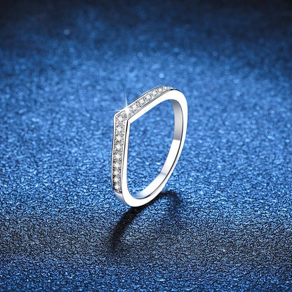 Moissanite Ring 100% Pass Diamond Tester Pen Matching Wedding Diamond Band for Women 925 Sterling Silver Female Single Tail Ring