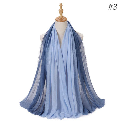180*90cm Gradient Cotton Linen Women Muslim Hijab Scarf Woman Islamic Arab Shawl Wrap Head Scarves Ready To Wear Headscarf