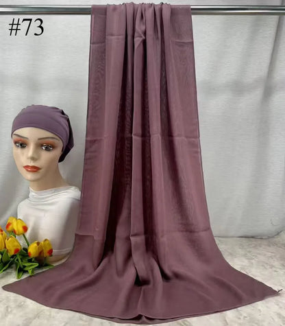 Mini Modal Hijab with Undercap Set Basic Stretchy Pullover Headscarf Thin Breathable Sunscreen Head Wrap Hijabs Scarf 165*50cm