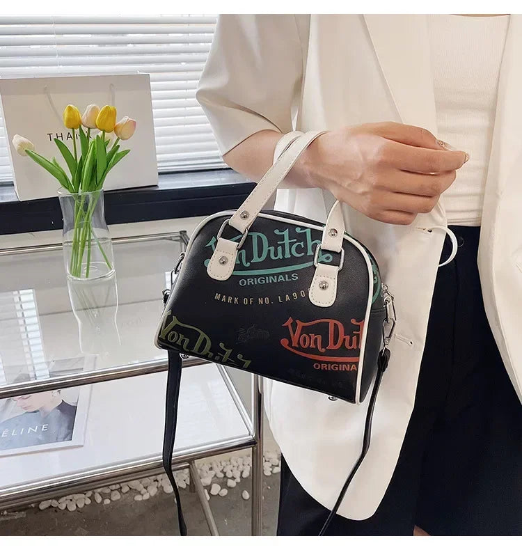 Women Bag Y2K Luxury Designer Handbag Shopping Crossbody Graffiti Purses PU Leather Shoulder Bags for Women