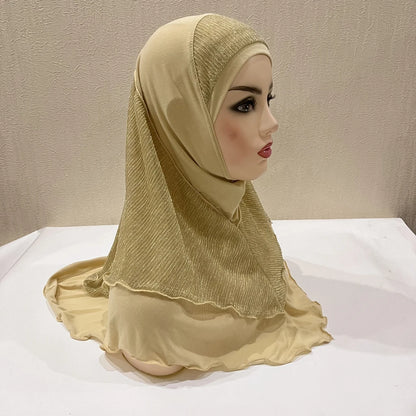 H076 Adults or big girls medium size 70*60cm pray hijab muslim hijab scarf islamic headscarf hat amira pull on headwrap