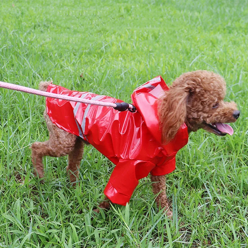 Summer Outdoor Puppy Pet Rain Coat S-XL Hoody Waterproof Jackets PU Raincoat for Dogs Cats Apparel Clothes Wholesale