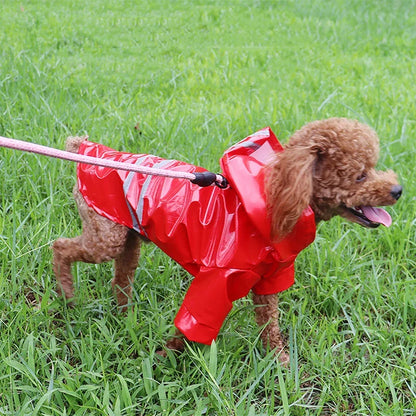Summer Outdoor Puppy Pet Rain Coat S-XL Hoody Waterproof Jackets PU Raincoat for Dogs Cats Apparel Clothes Wholesale