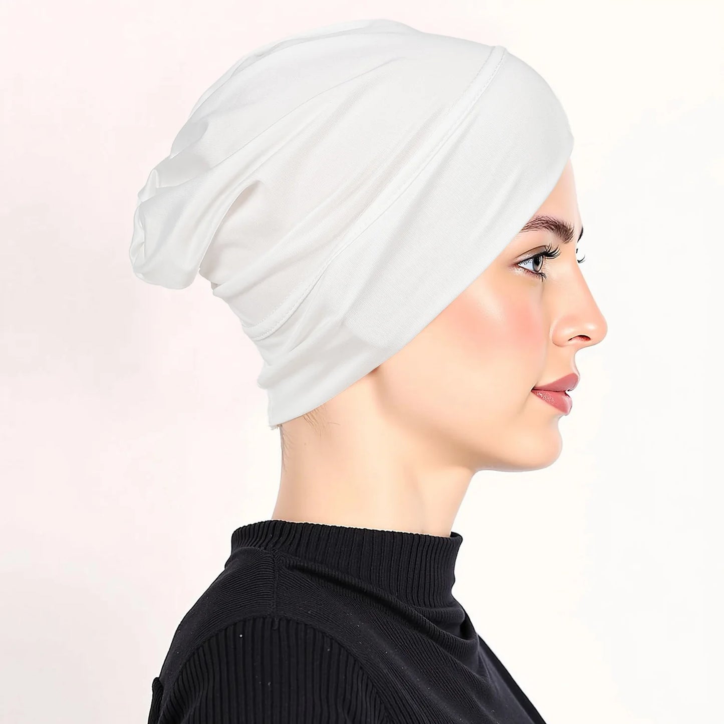 Soft Modal Inner Hijab Cap Muslim Stretch Turban Cap Islamic Underscarf Bonnet Hat Female Headband Tube Cap Turbante