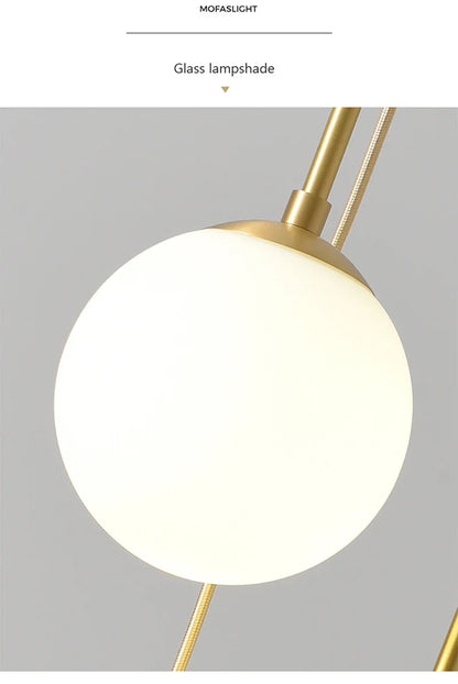 LED Glass Ball Pendant Lamp Nordic Chandelier Lights Home Indoor Dining Room Restaurant Bar Table Decor Hanging Suspension Lamp