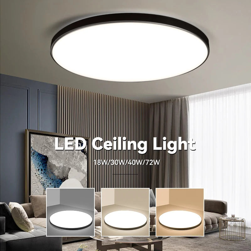 LED Ceiling Lamp 15W~50W Kitchen Light Fixture Bedroom Corridor Lustre Plat Led Lights Living Room Decor 220V Ceiling Chandelier