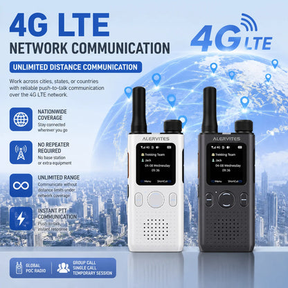 1/2/3PCS ALERVITES PoC AT1 Global Walkie Talkie Baofeng Radio 4G LTE Unlimited Distance US/EU Version OLA APP USB-C Ultra-light